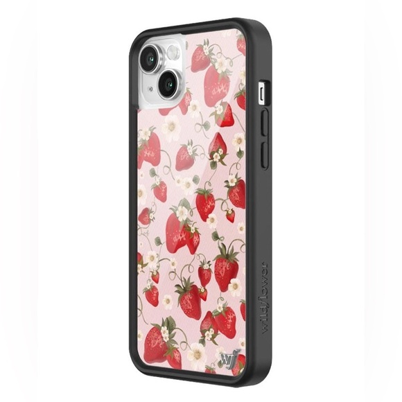 Wildflowers Other - Sasscases Strawberry iPhone 14 Pro Max Case - Black and Pink
